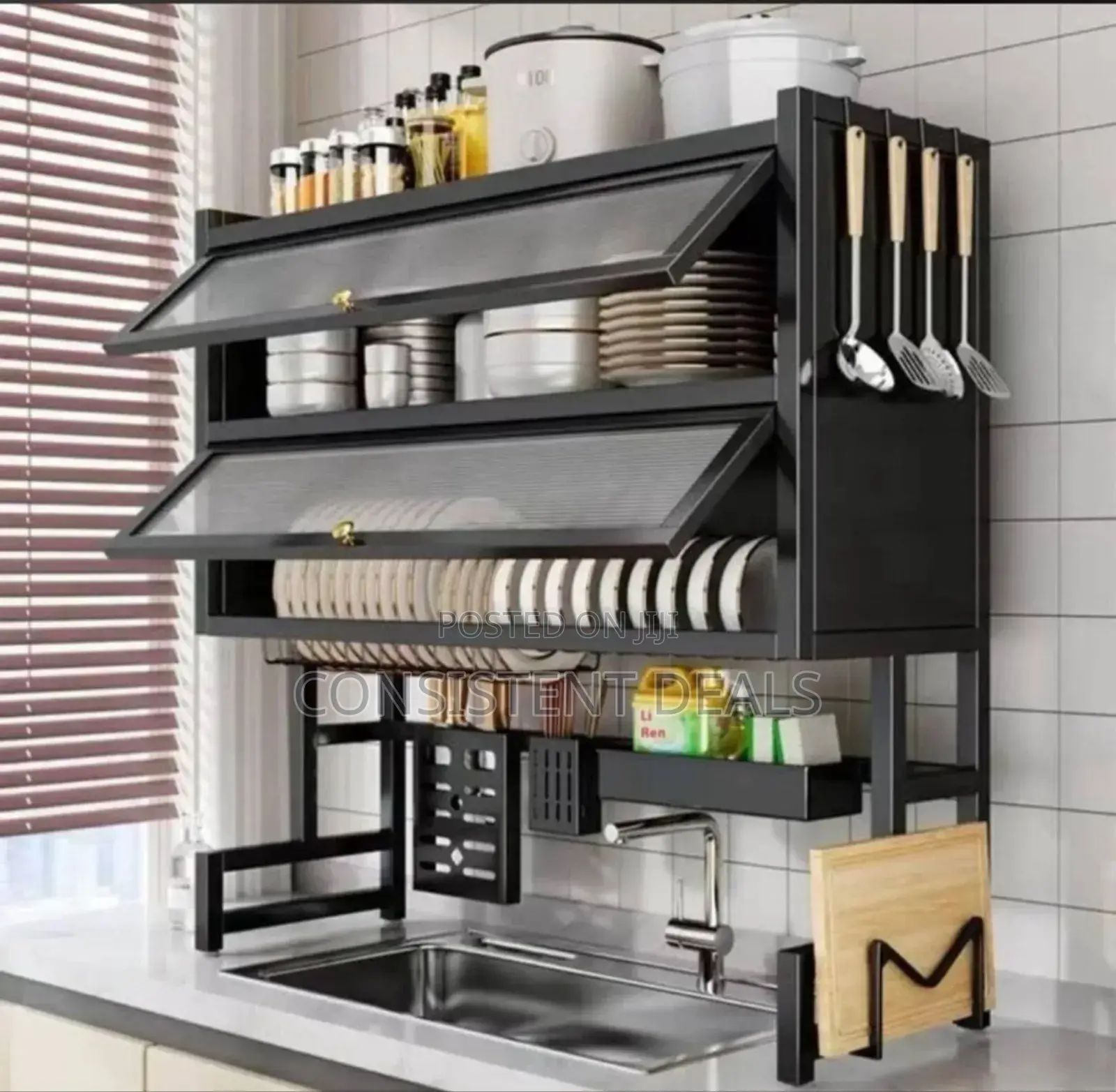 Double Cabinet Over The Sink Dish Rack