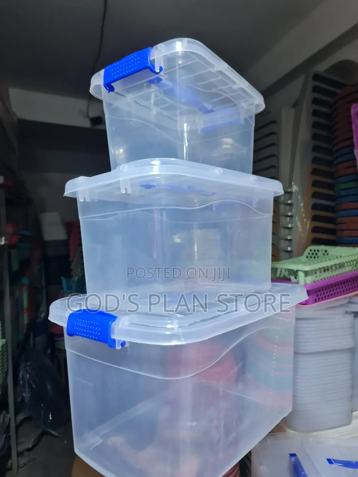 Modernized 3pcs Plastic Storage Containers Food Storage Containers