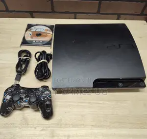 Playstation Ps3 System With Controller, Cables and 10 Games