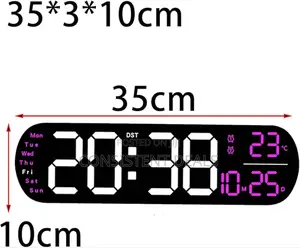 Digital Alarm Clock Temperature Date Week Display For Bedside Bedroom