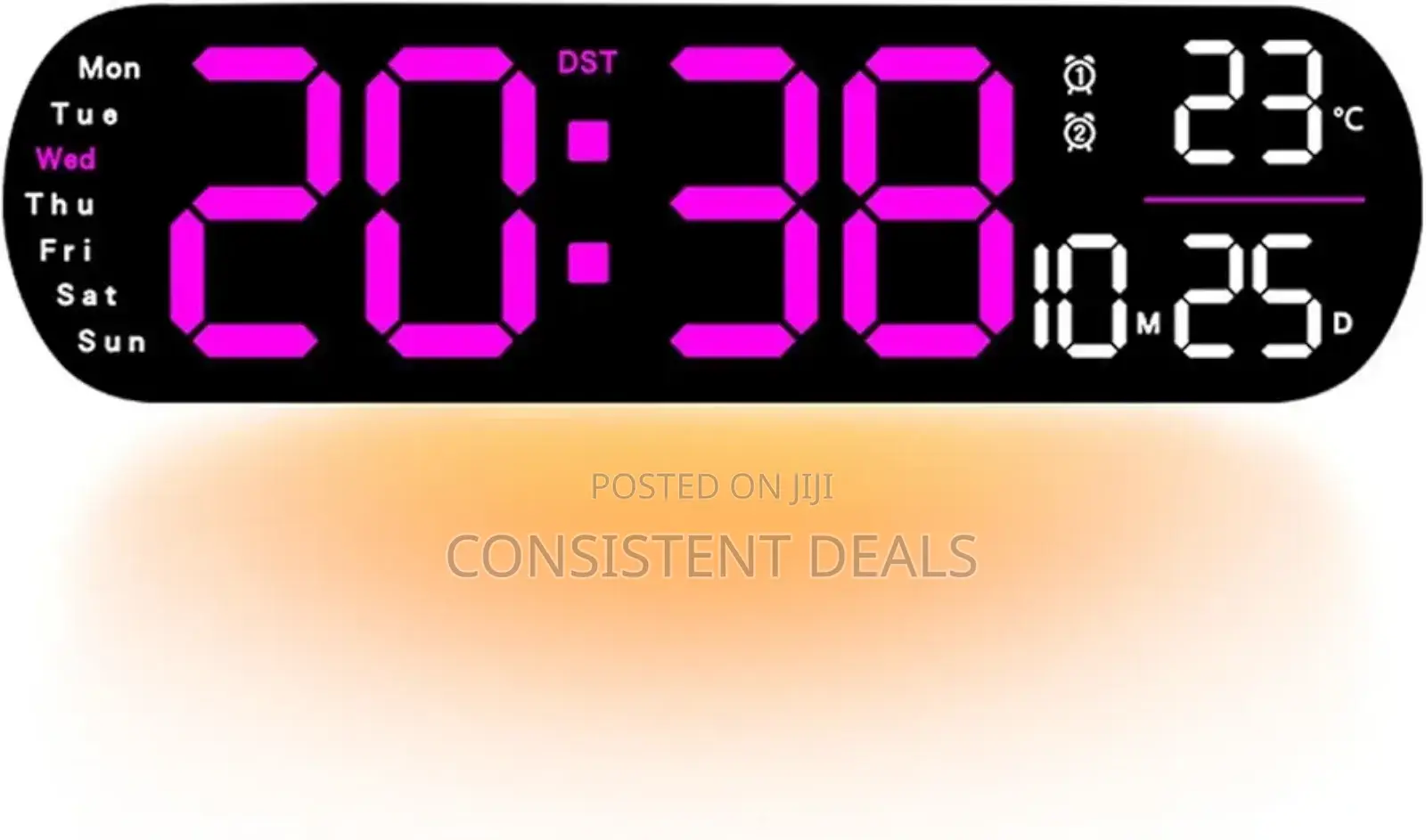 Digital Alarm Clock Temperature Date Week Display For Bedside Bedroom