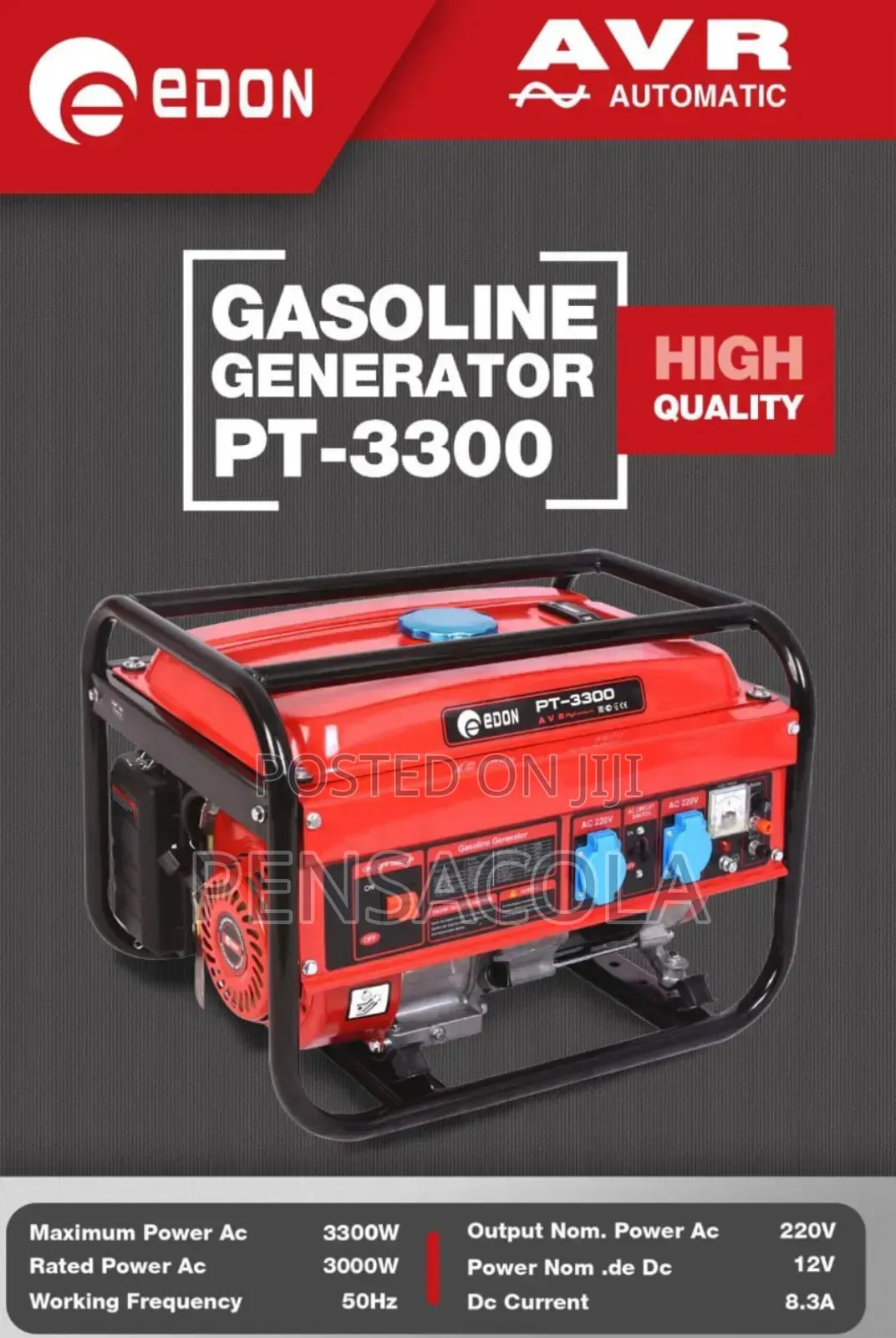 3300w/ 3.3kva Petrol Generator