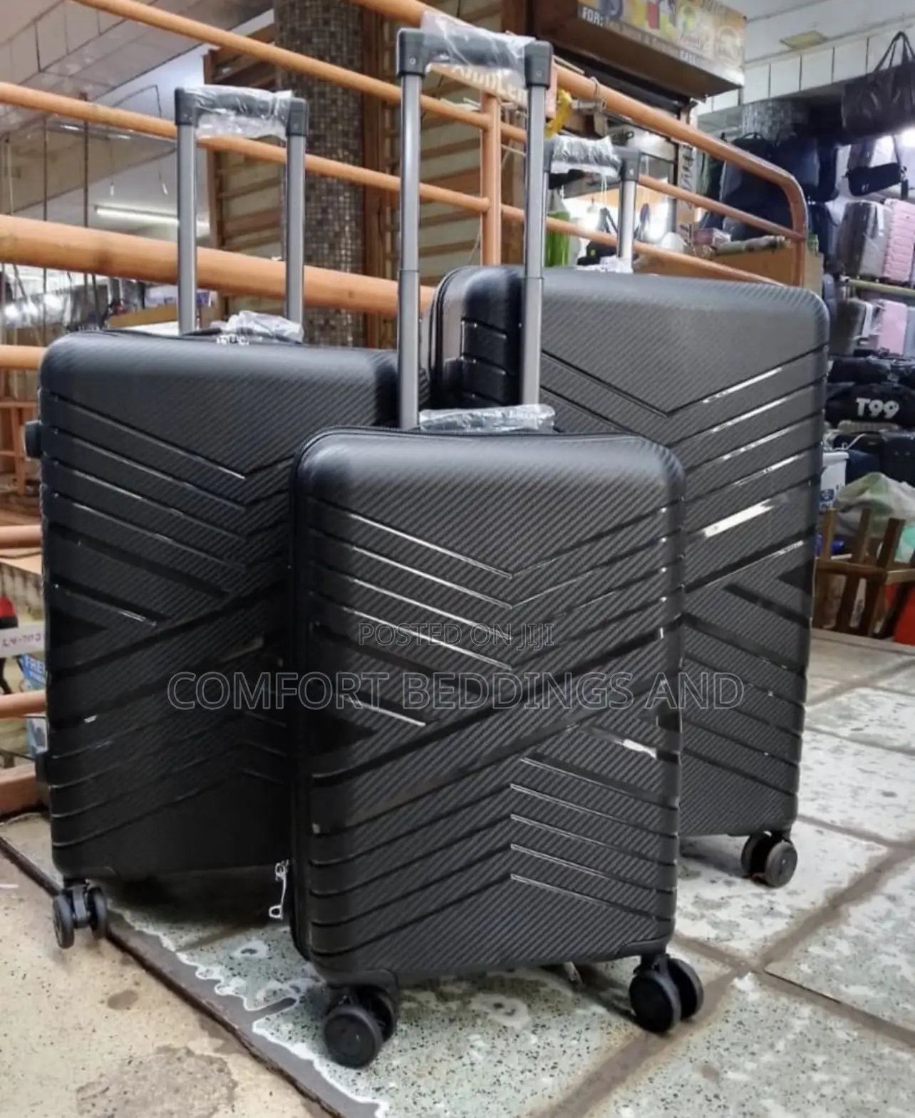 Rubber Suitcase Set Black