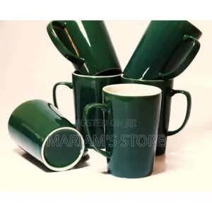 Setof 6 Dark Green Ceramic Cups