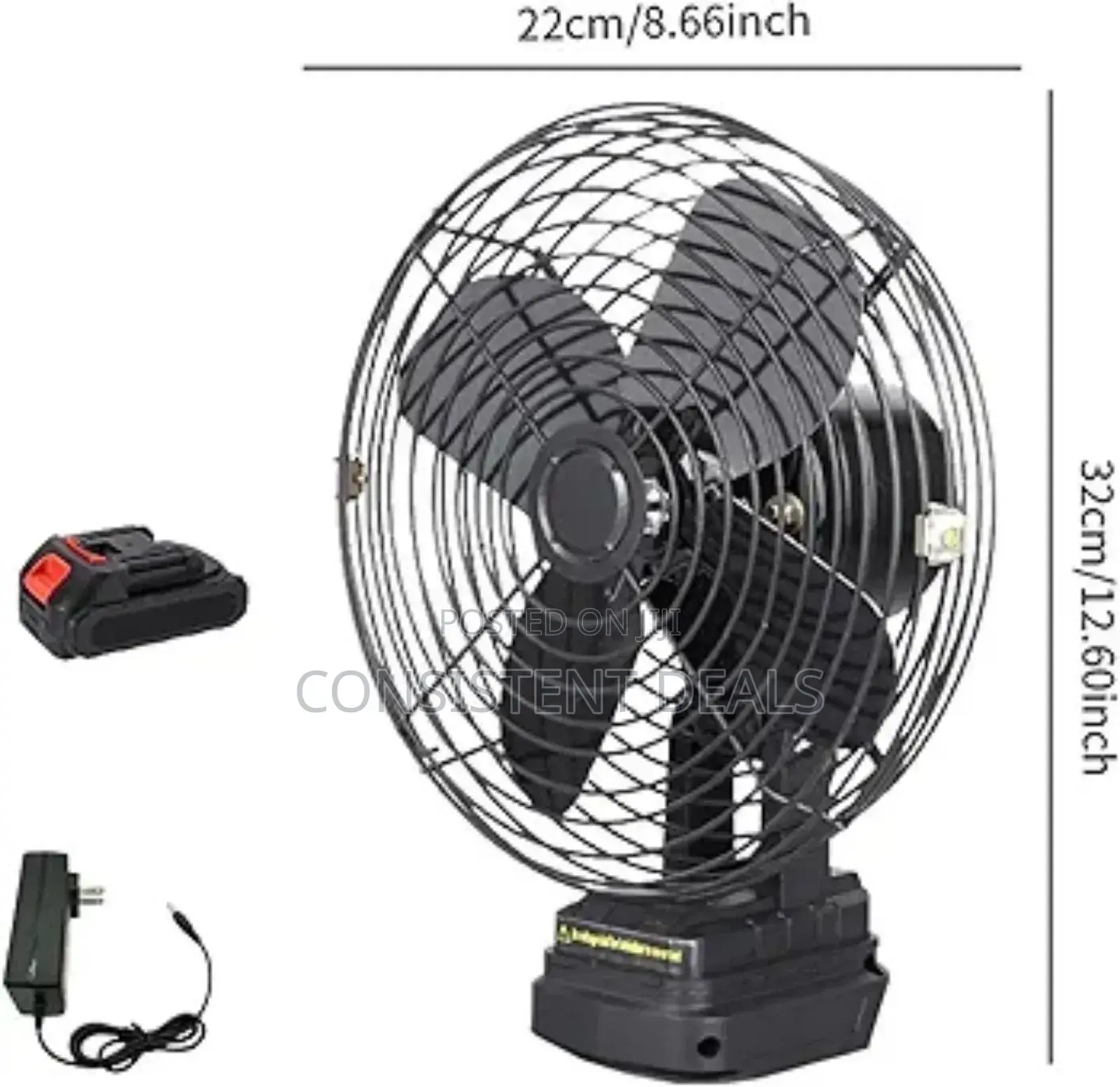 Camping Fan Rechargeable 360° Rotating With 2 Speeds