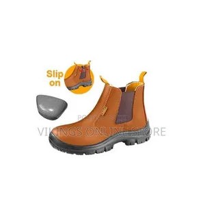 Ingco Slip on Safety Boots - Brown / Grey