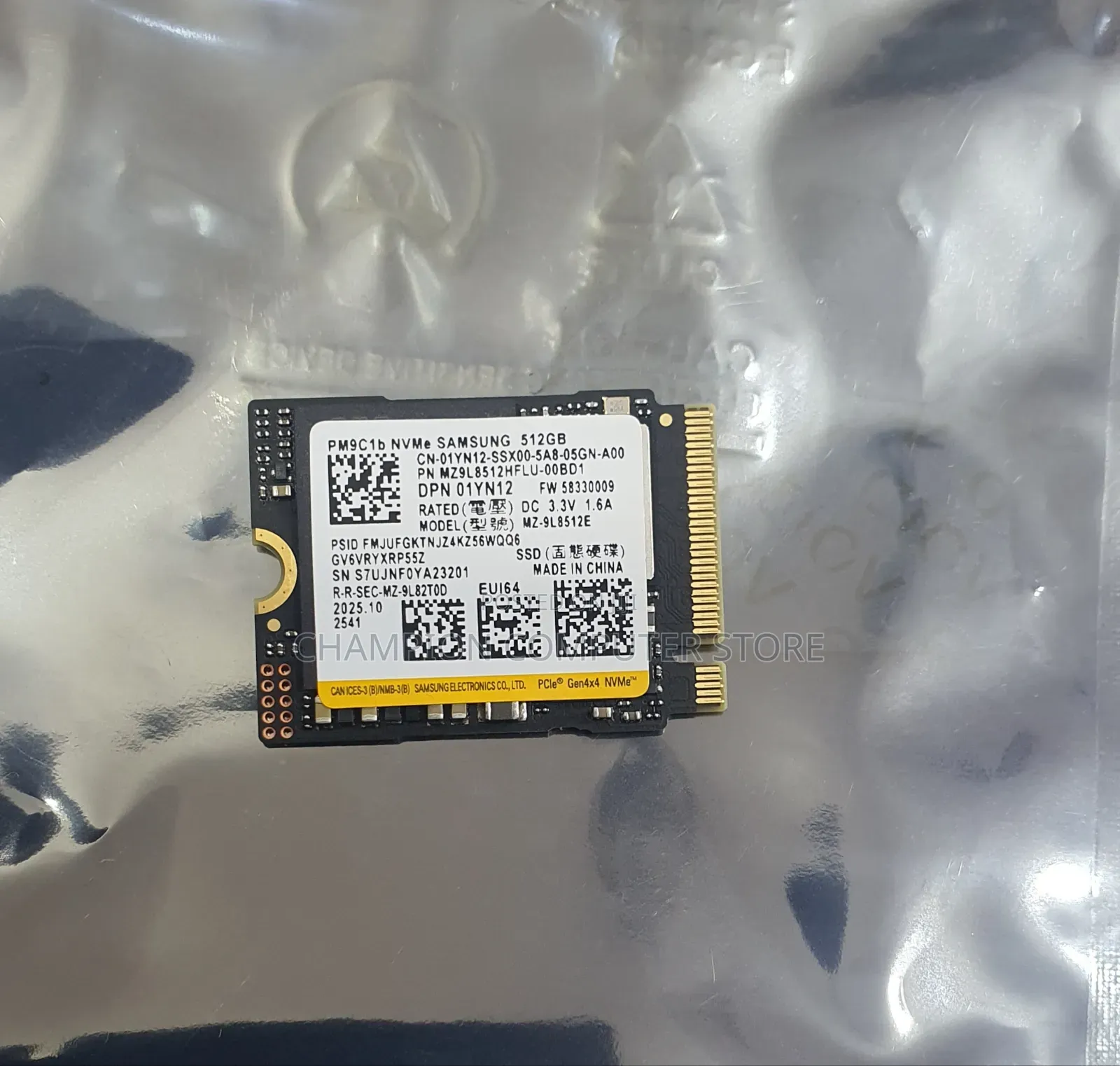 512gb Nvme Pcie 4.0 X4 SSD Samsung Pm9c1b High-Performance Oem in M.2