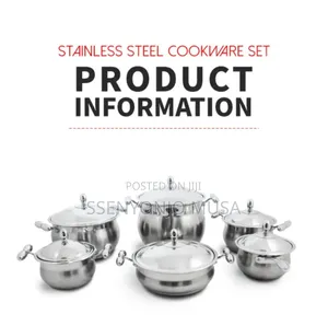 Prandelli 12-Piece Stainless Steel Cookware Set – Durable Kitchen Pots