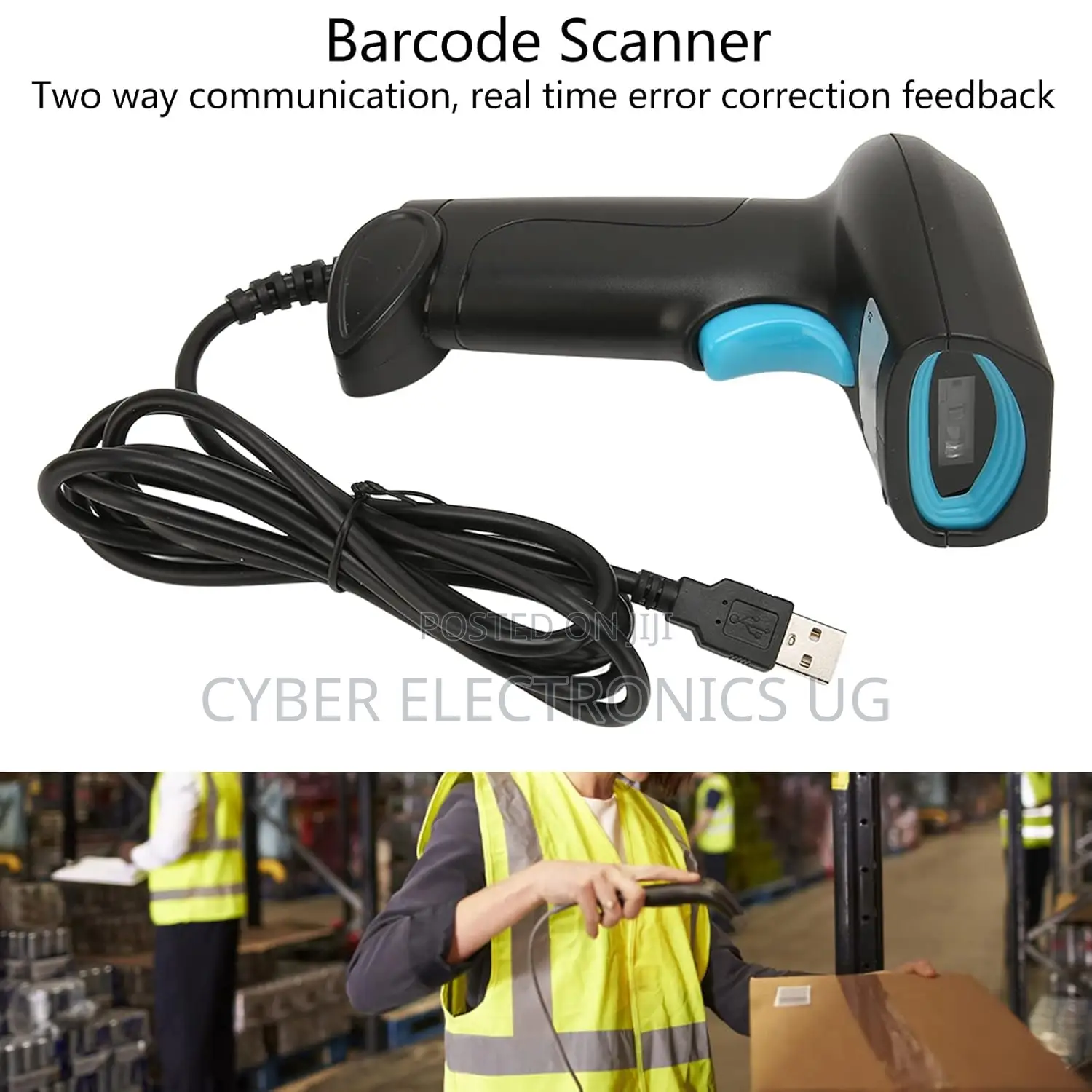 Handheld 1d Barcode Scanner Fast Accurate Identification Wired