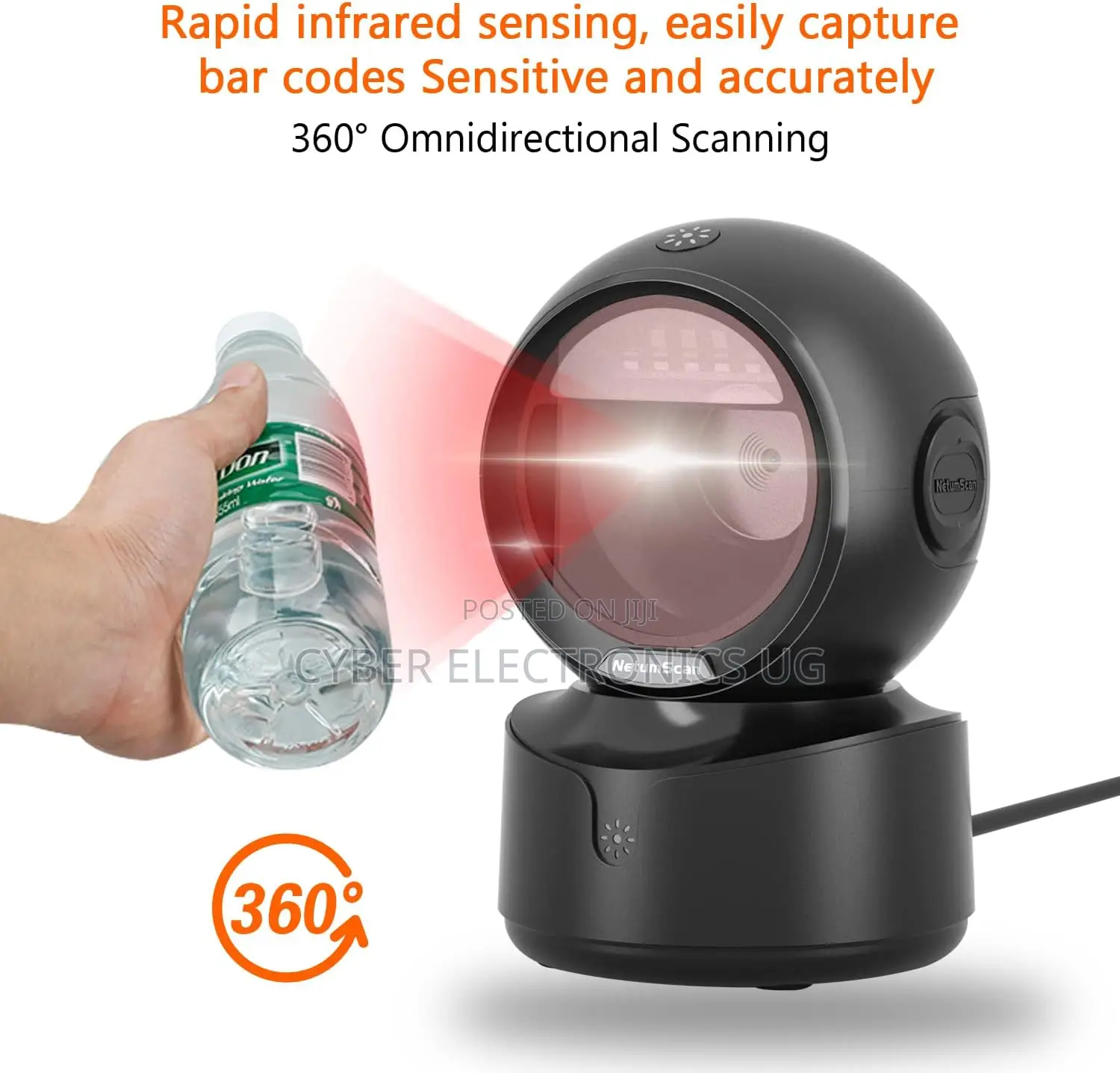 Automatic Desktop Barcode Scanner Handfree Usb Wired Qr Barcode Reader