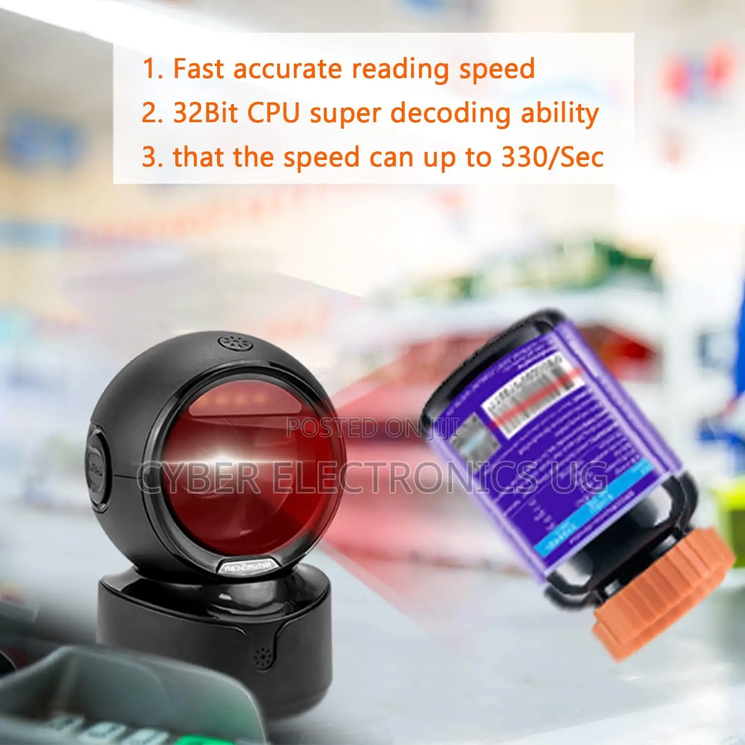 Automatic Desktop Barcode Scanner Handfree Usb Wired Qr Barcode Reader
