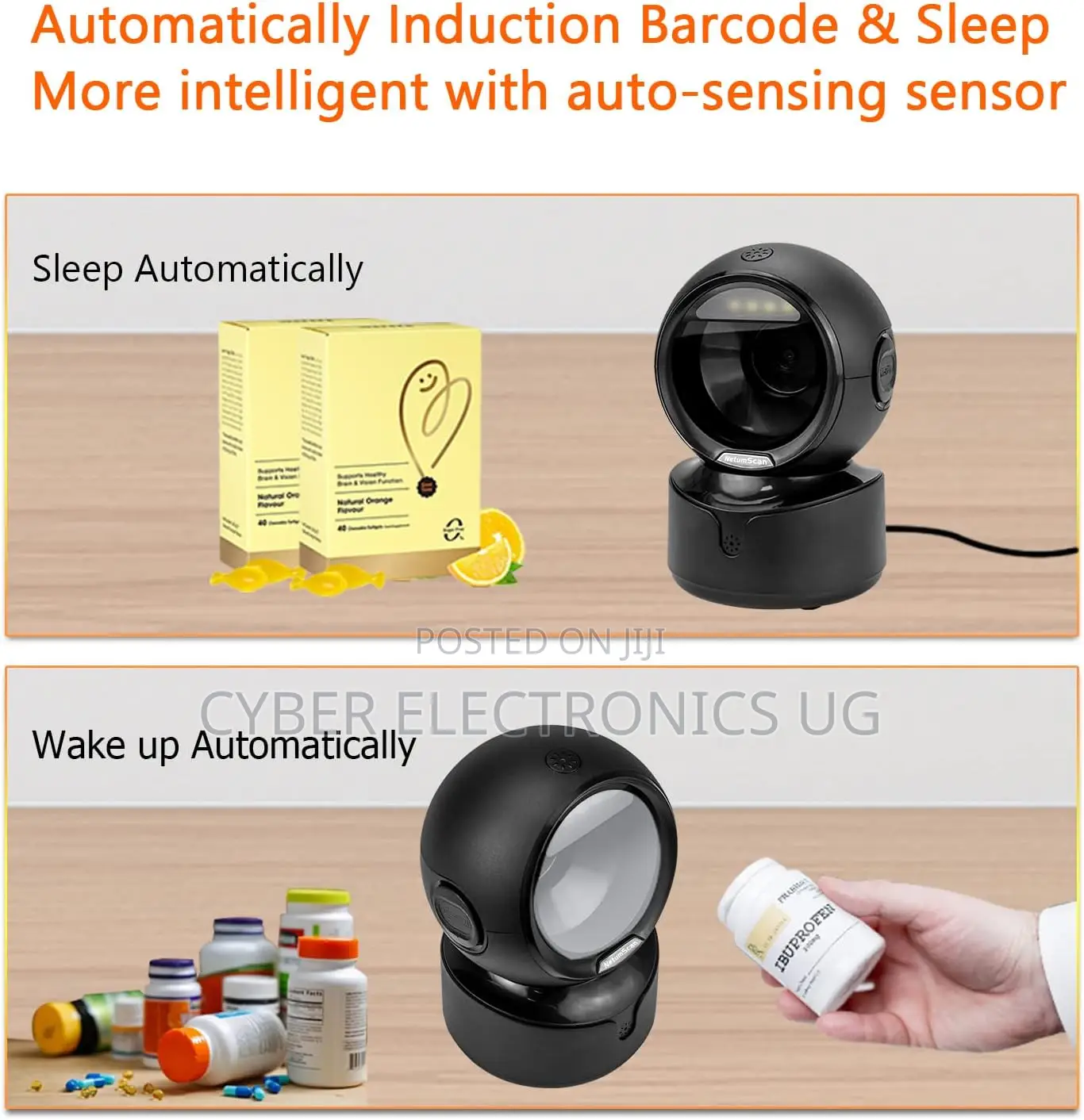 Automatic Desktop Barcode Scanner Handfree Usb Wired Qr Barcode Reader