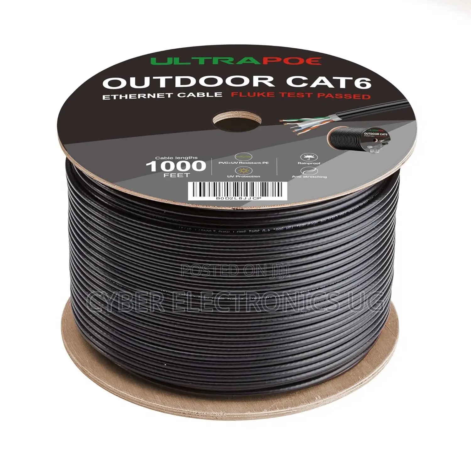 305m Cat6 Outdoor Ethernet Cable for Networking Black
