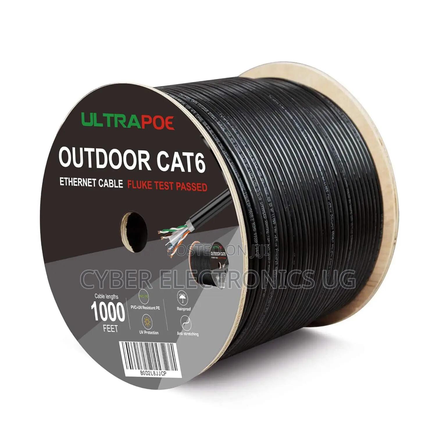 305m Cat6 Outdoor Ethernet Cable for Networking Black