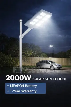 2000w Solar Street Light Waterproof With Lithium Battery Kampala