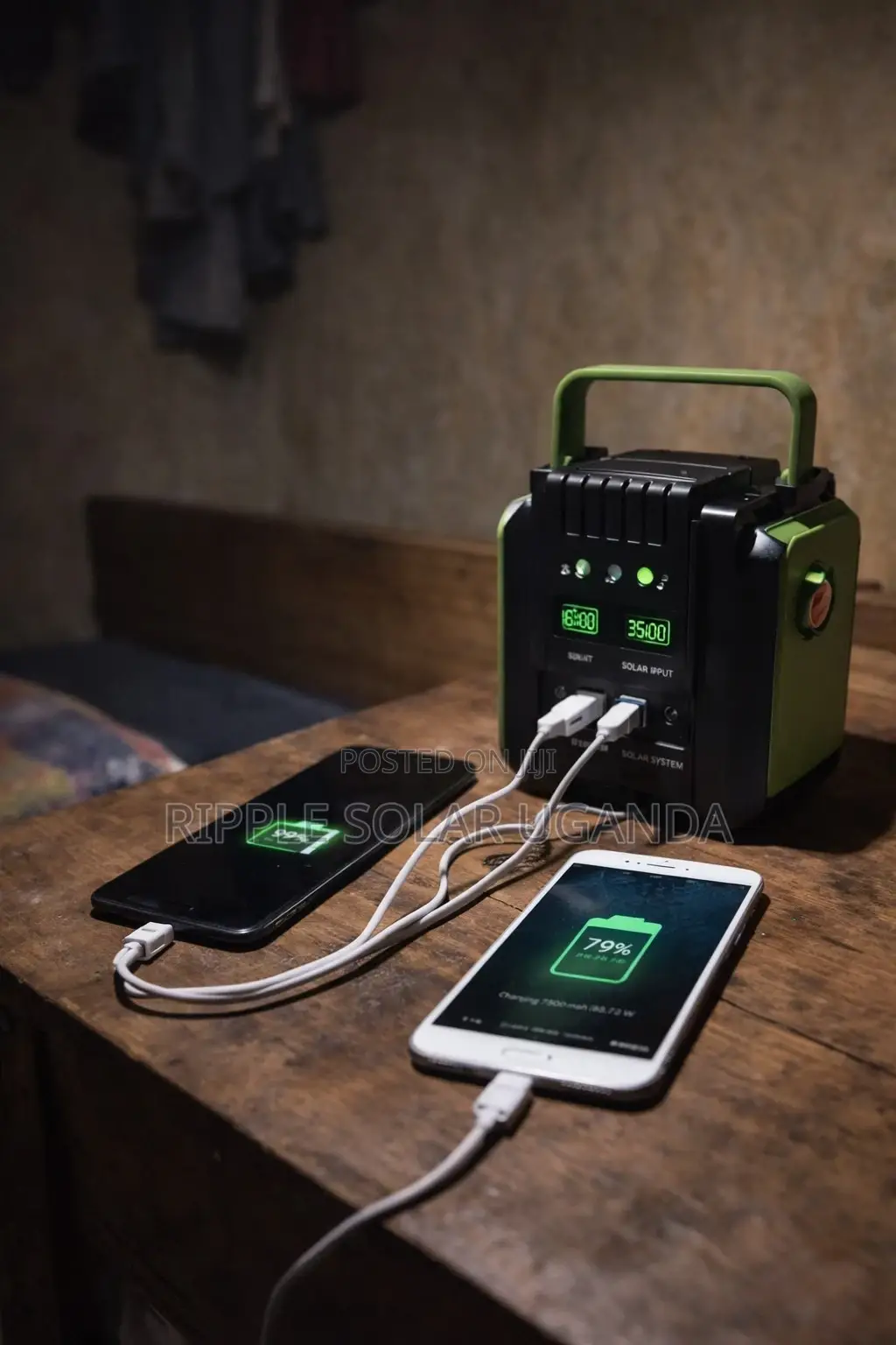 6w Portable Solar Lighting Kit With Phone Charging Battery Backup