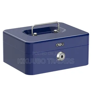 Deli Et500 Cashbox With Key, 90 Mm X 200 Mm X 160 Mm Size, Black