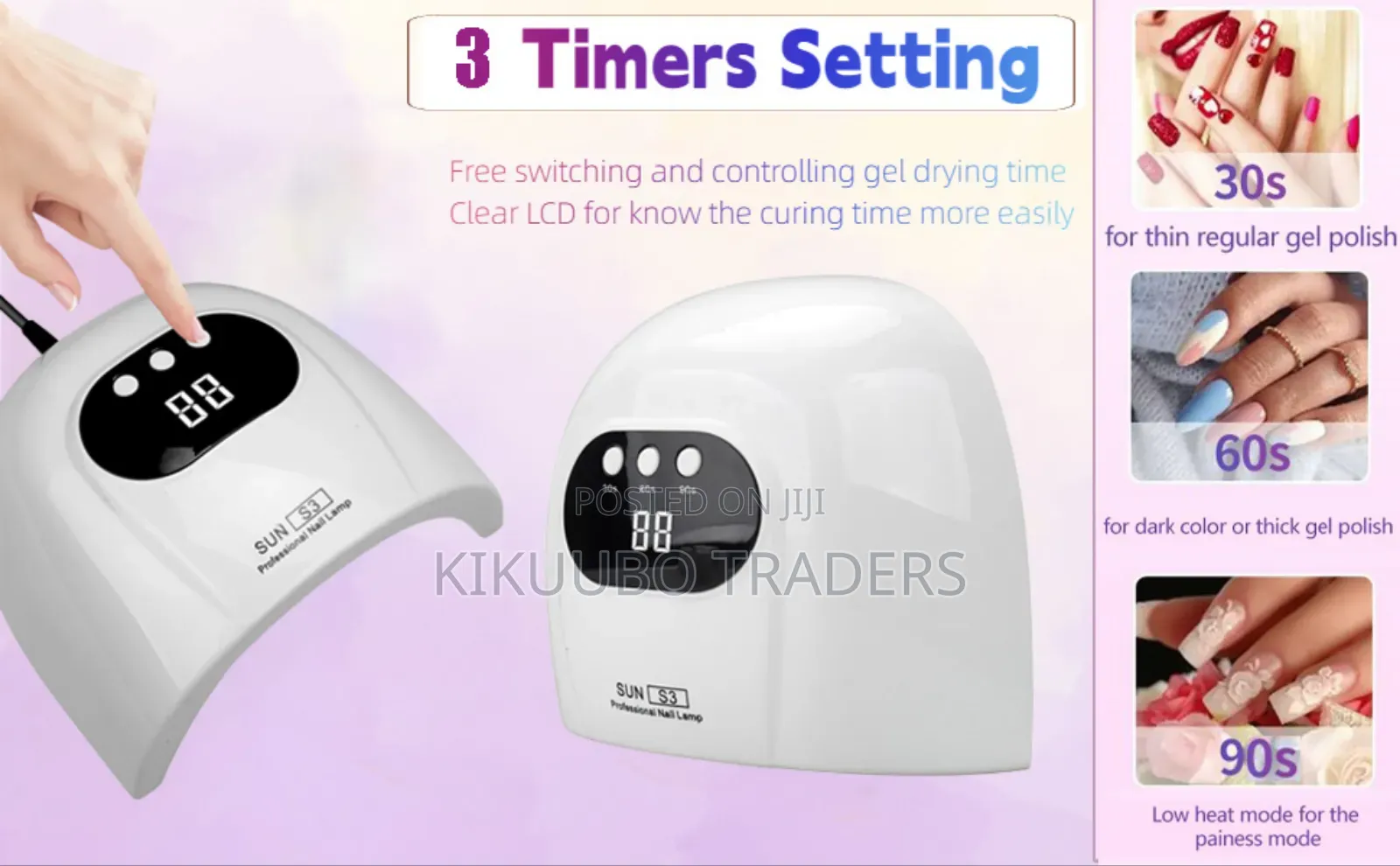 Uv Led Nail Lamp,88w Uv Light for Nails Professional 3 Timer Setting