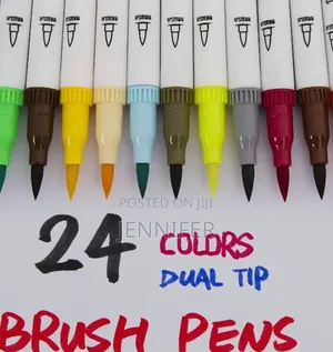 24 Colors Dual Tip Brush Pens