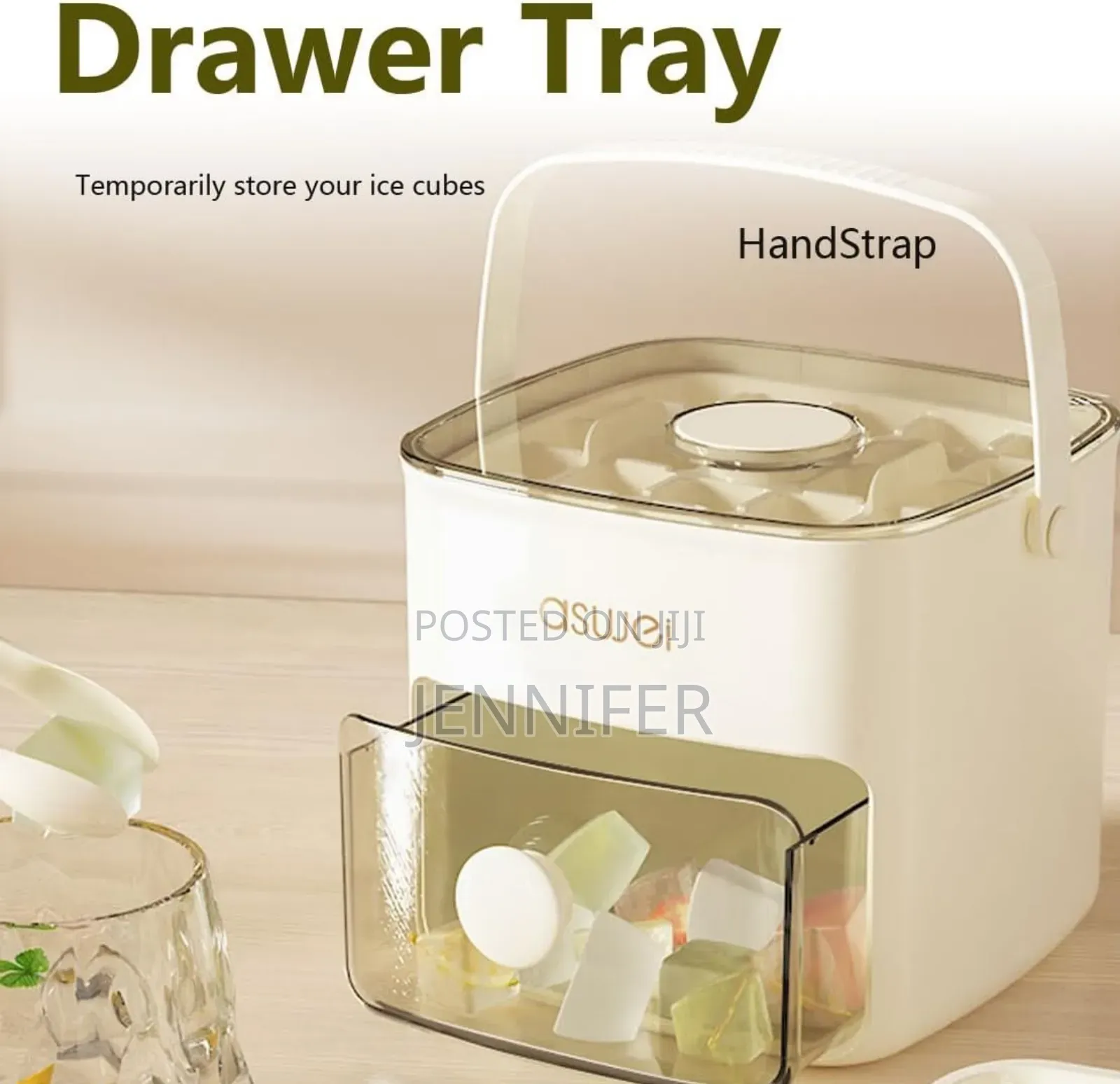 Aswei Portable Ice Cube Maker and Storage Box