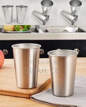 12 Pack 400mls Stainless Steel Pint Cups Water Glass