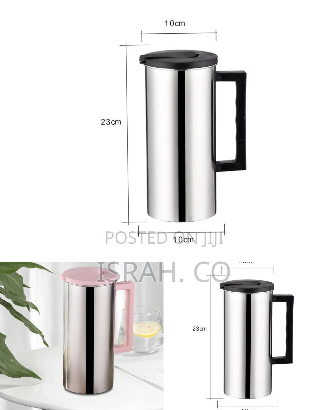 1.6l Stainless Steel Pitcher and Lid With Handle Cold Water Kettle