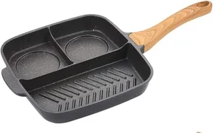 3-in-1 Aluminum Non-Stick Divided Breakfast Frying Pan