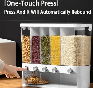 10l Wall Mounted Dry Food Dispenser With Measuring Cup