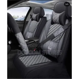 Luxury Crown Faux Leather Car Seat Cover Set.