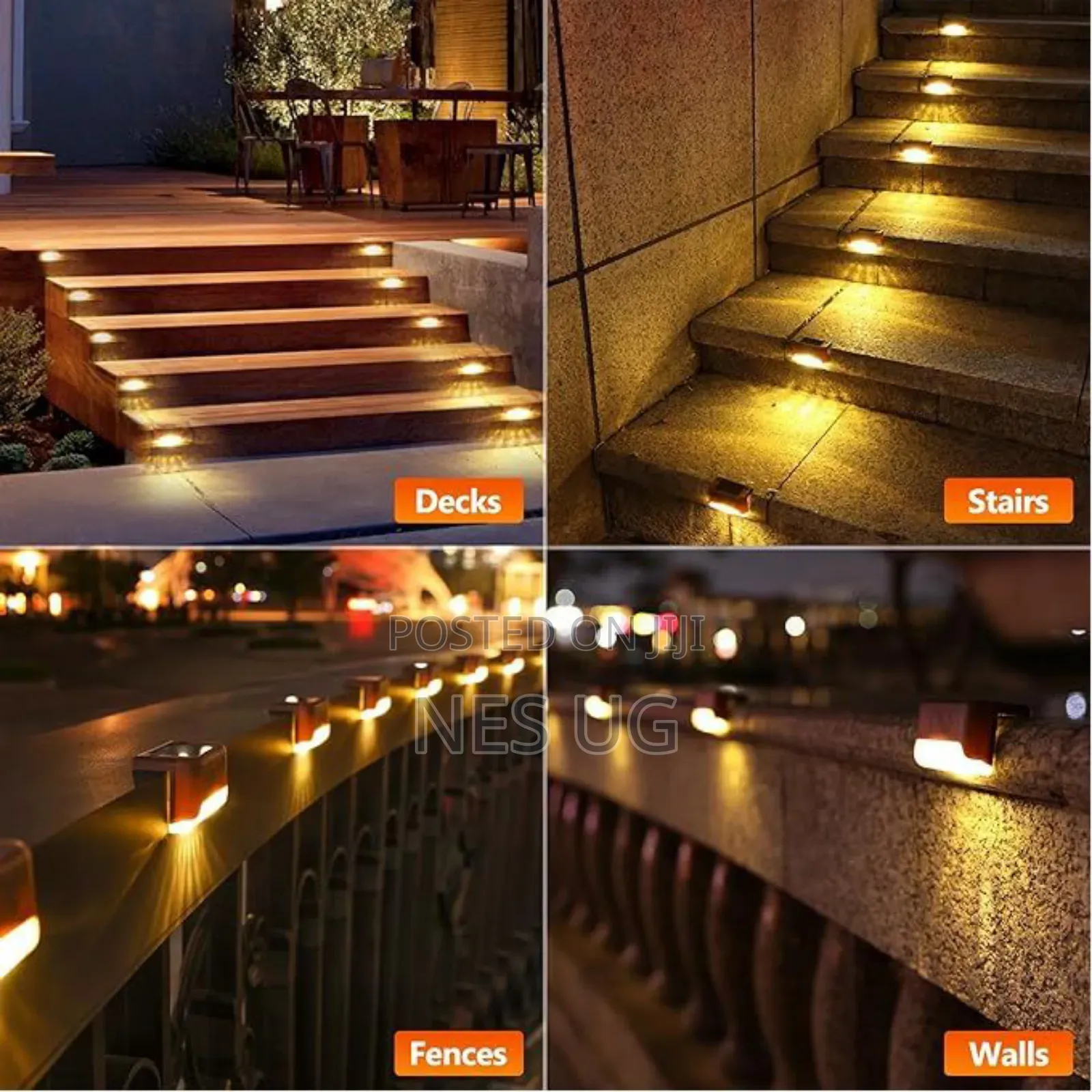 4pcs/Set Solar Led Light Path Garden Walkway Stair Fence Outdoor Light