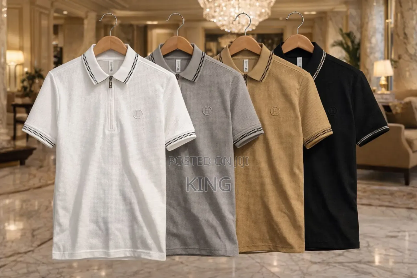 Ribbed Sleeve Polo Shirt