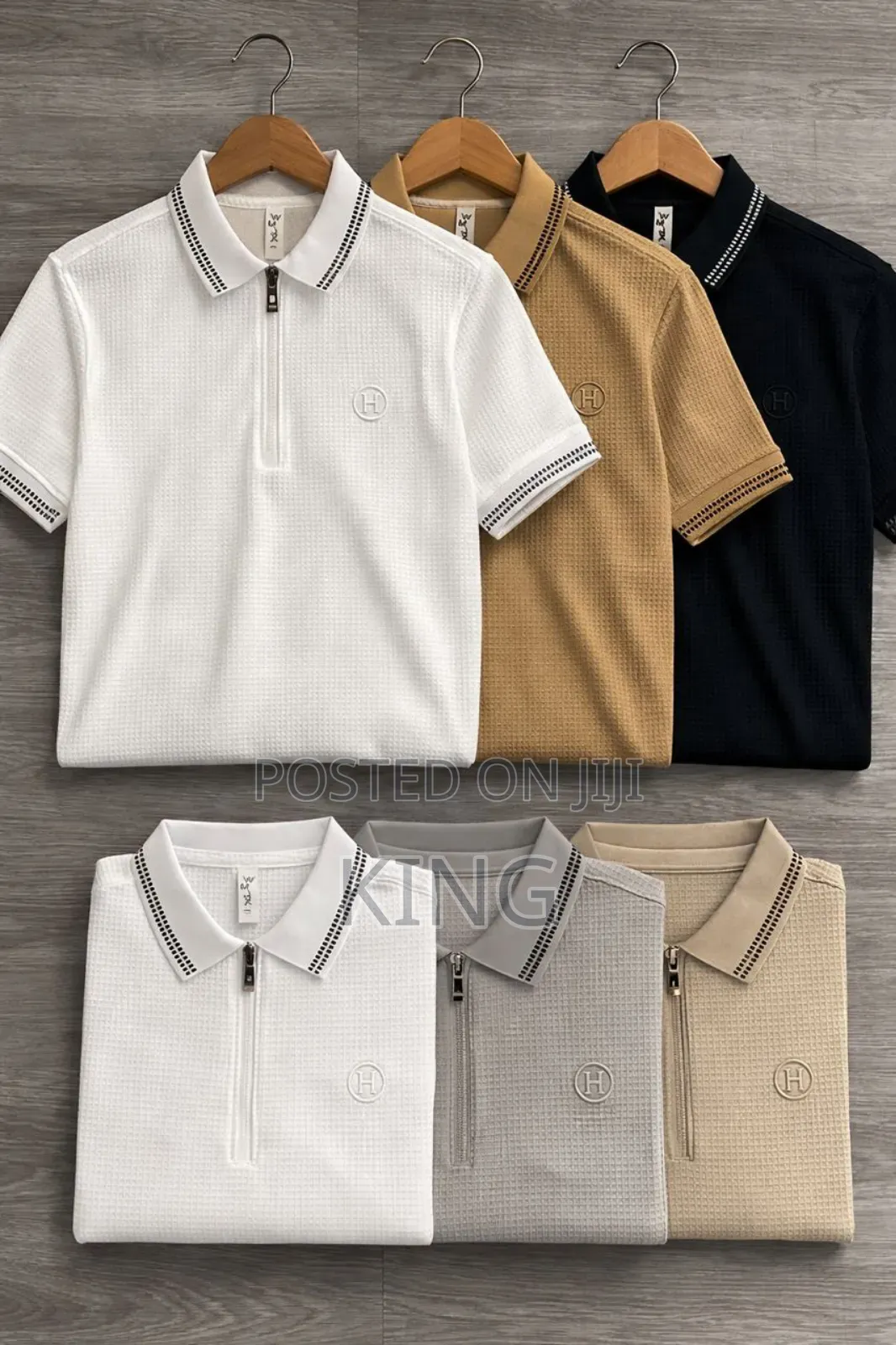 Ribbed Sleeve Polo Shirt