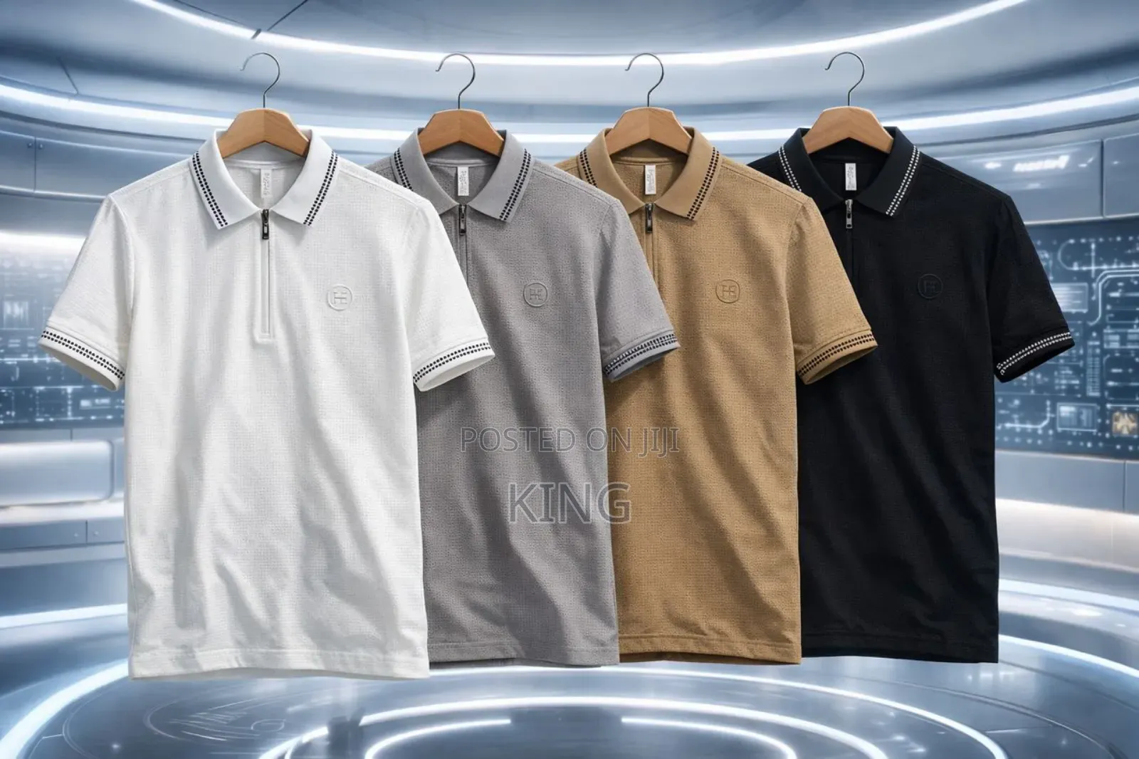 Ribbed Sleeve Polo Shirt