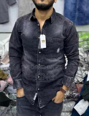 Single Pocket Mens Denim Shirt