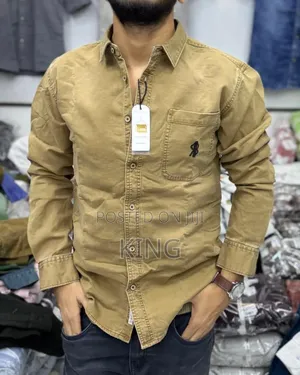 Single Pocket Mens Denim Shirt