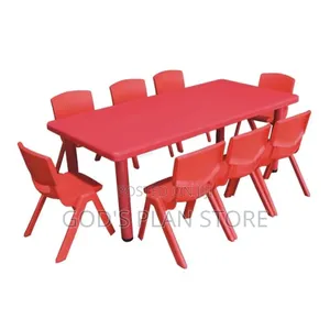 Hdpe Kids Plastic Table and 8 Stackable Matching Chairs