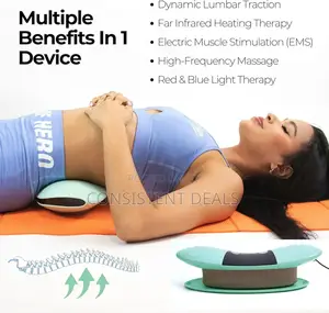 Wireless Electric Lumbar Traction Device, Red & Blue Light Therapy