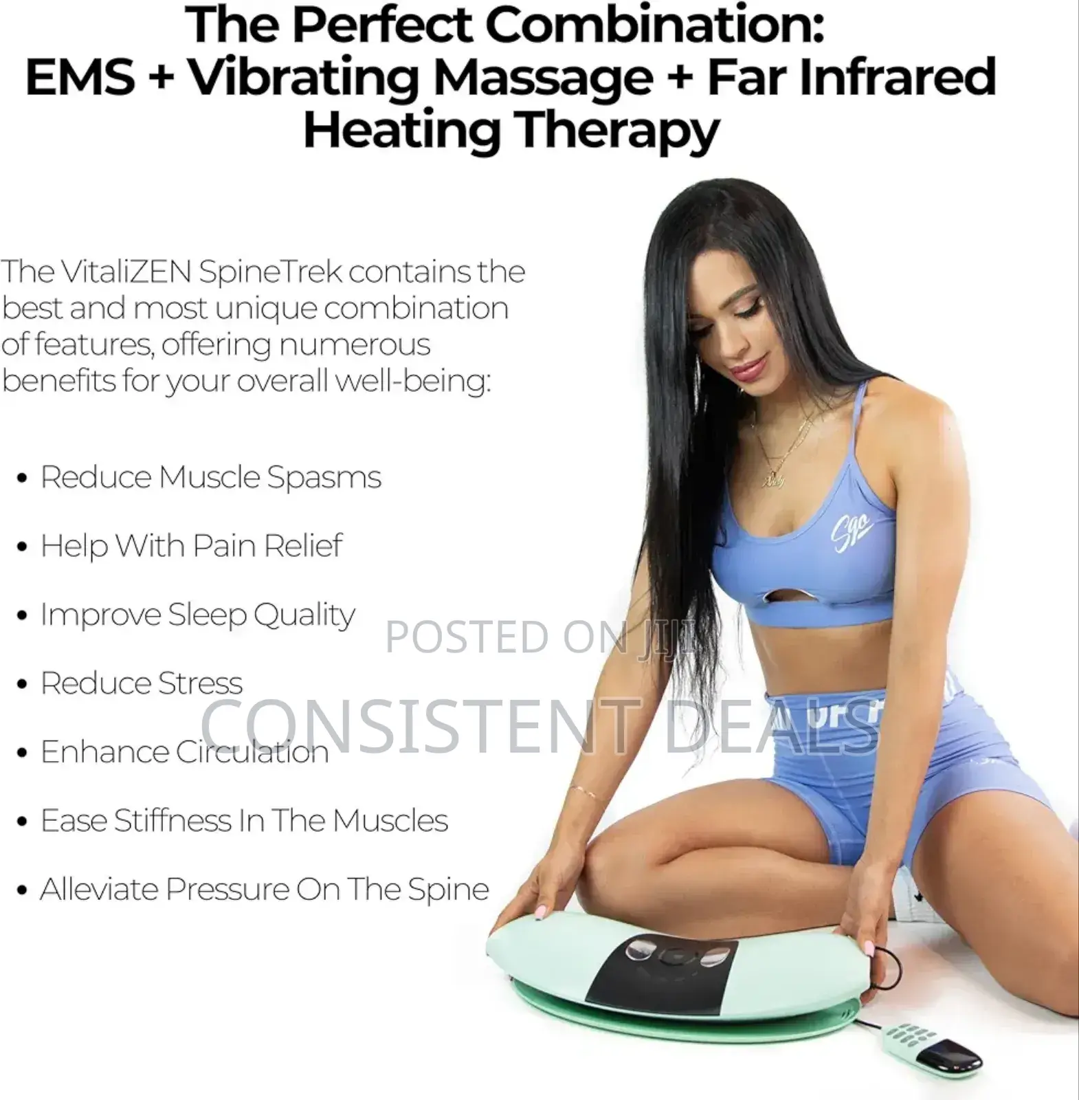 Wireless Electric Lumbar Traction Device, Red & Blue Light Therapy
