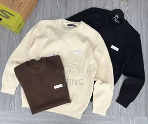 Neutral-Colored Crew Neck Sweater