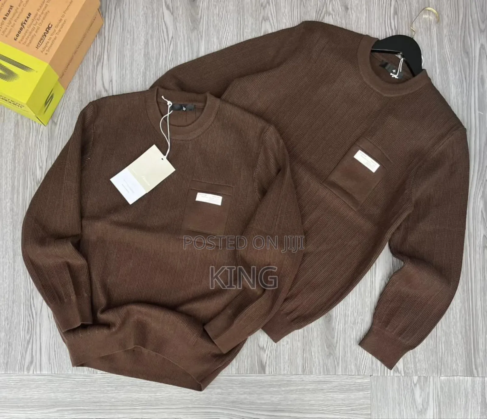 Neutral-Colored Crew Neck Sweater