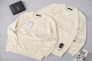 Neutral-Colored Crew Neck Sweater