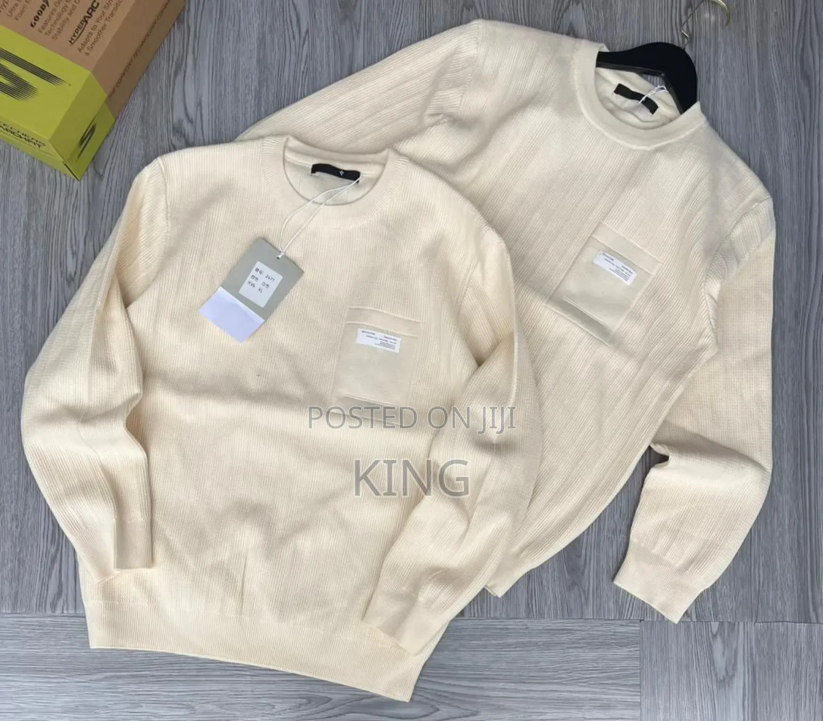 Neutral-Colored Crew Neck Sweater