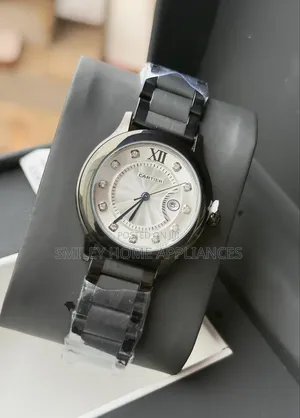 Women's Original White Face Cartier Analog Automatic Wrist Time Piece