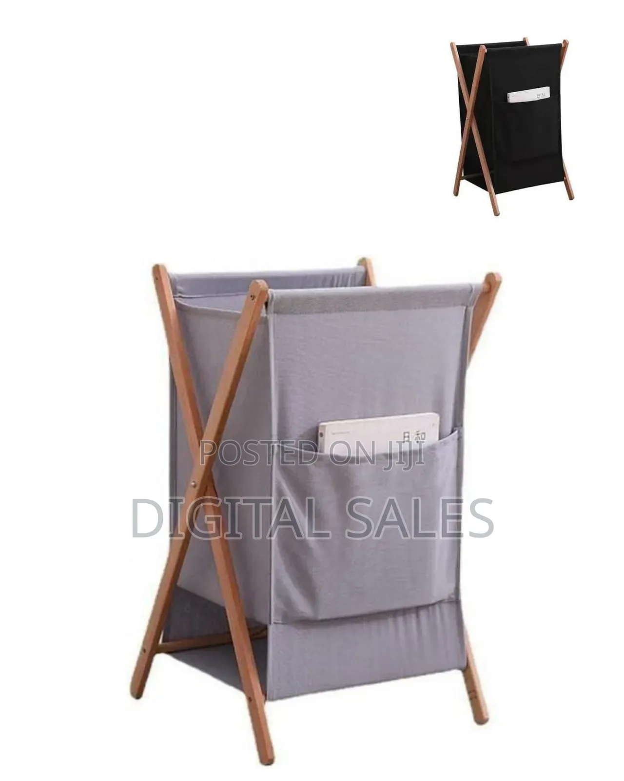 Minimalist Folding Laundry Hamper With Wooden Frame