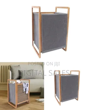 Modern Bamboo Laundry Hamper With Removable Fabric Liner