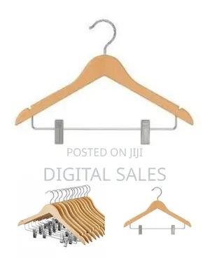 12 Pack of Wooden Hangers With Metal Clip