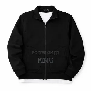Down Zipper Unisex Black Sweater