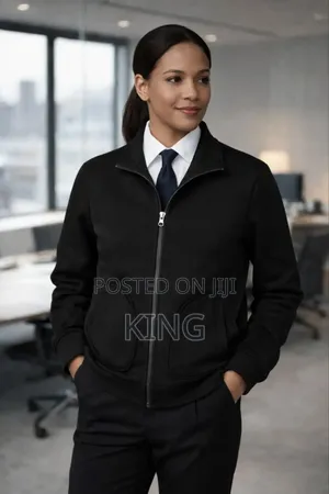 Down Zipper Unisex Black Sweater