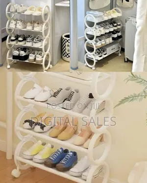 4-Tier Portable Rolling Shoe Rack Organizer