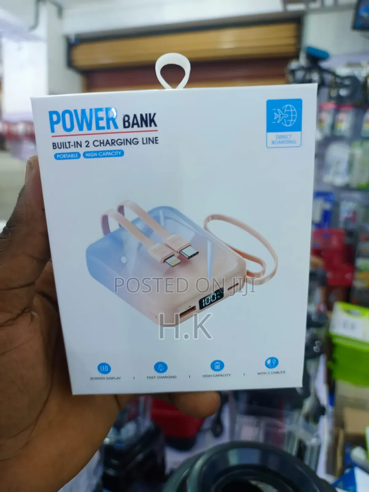 Mini Portable Power Banks 20000mah Built in Cable